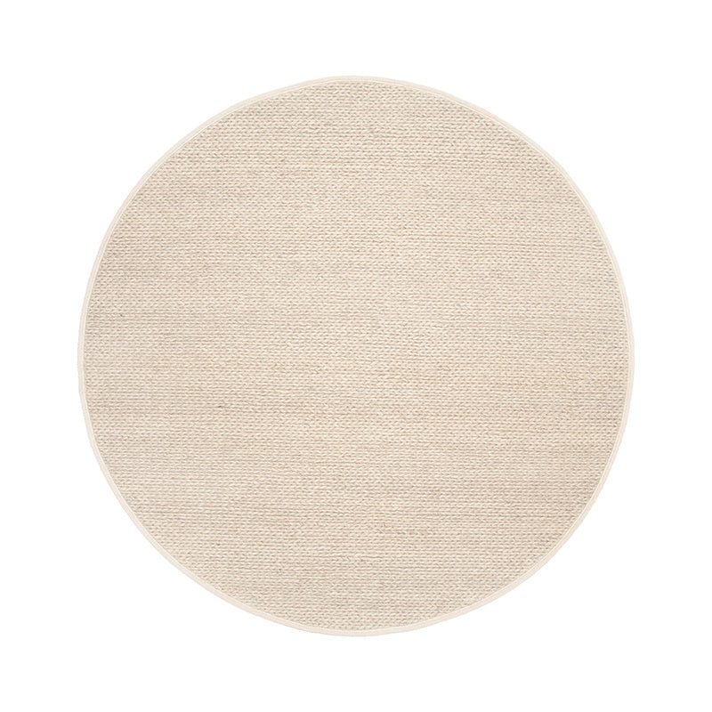 Round Wool Rug - Twist Beige