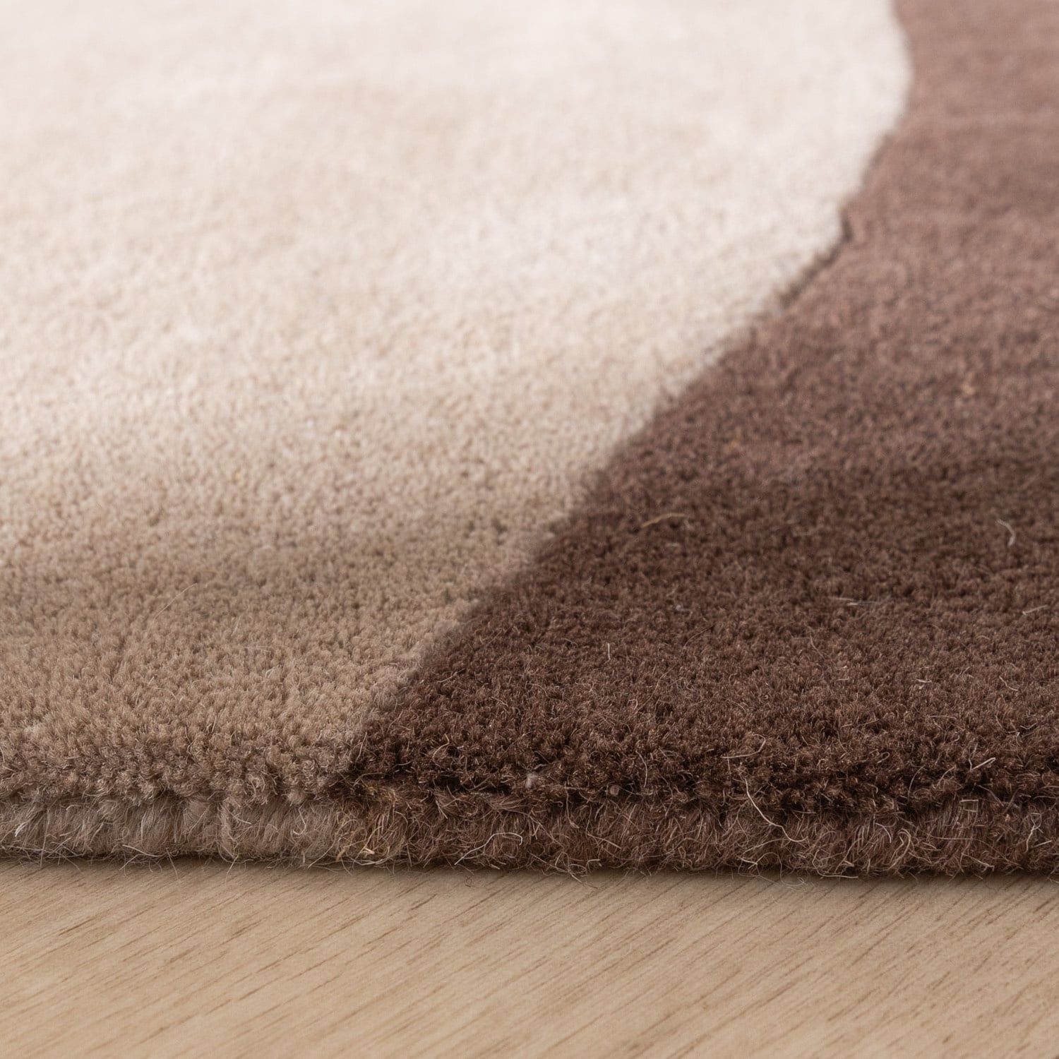 Wool Abstract Rug - Clarice Brown/Beige