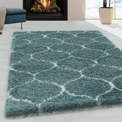 Berber floor rug - Agadir Circle Blue/Cream