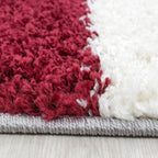 High-pile floor rug - Cube Red