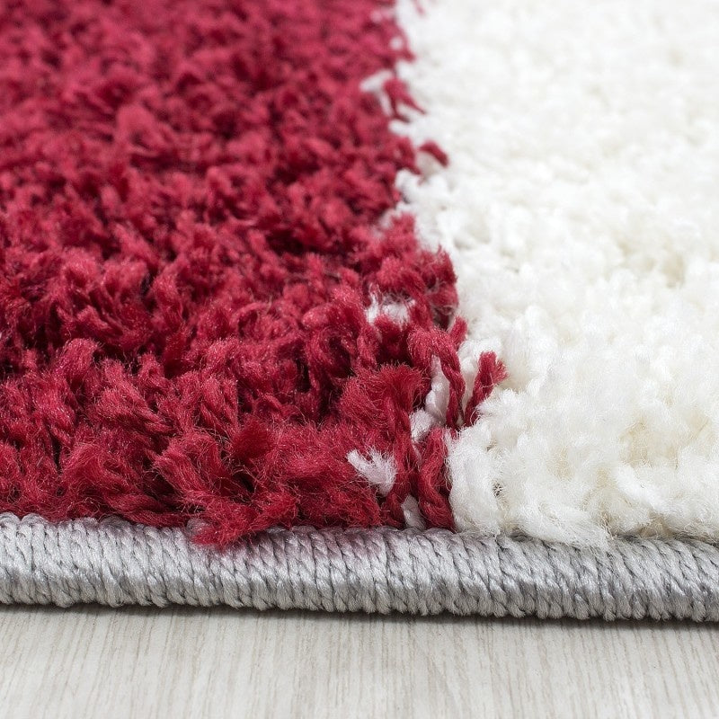 High-pile floor rug - Cube Red