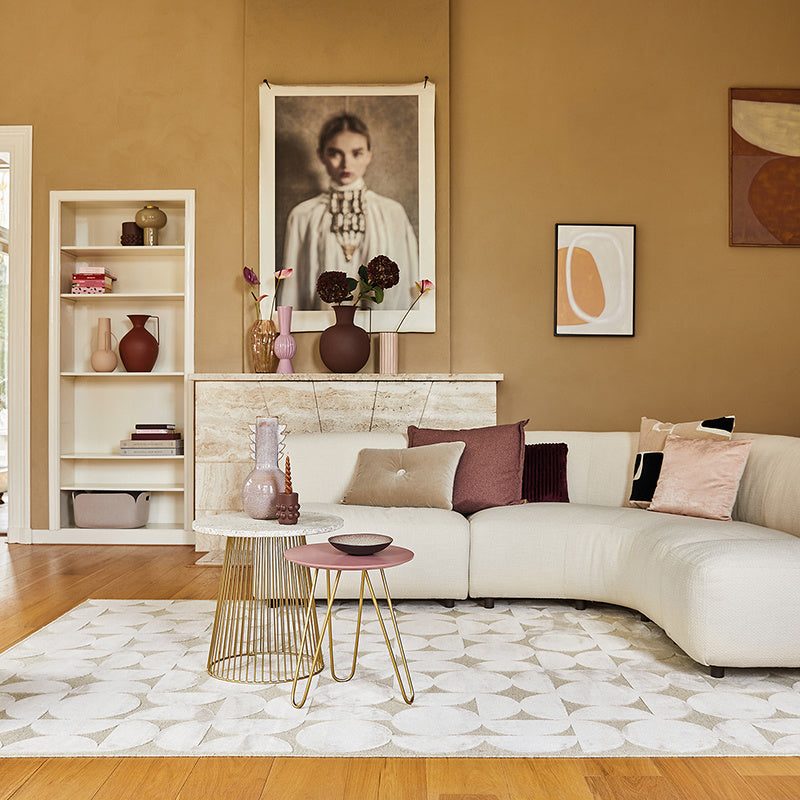 Viscose floor rug - Graphix 3164 Circles Ivory