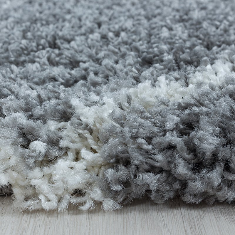 Round Berber Rug - Agadir Lines Grey/Cream