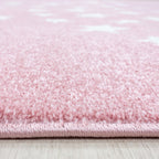 Kids floor rug - Bambi Star Pink