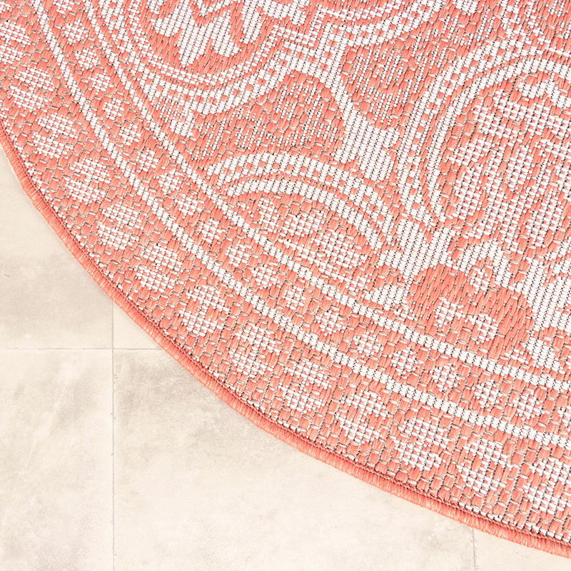 Round Outdoor Rug - Summer Oriental Pink