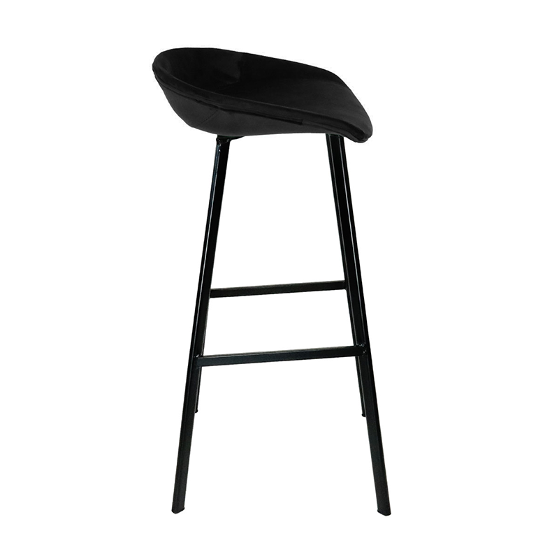 Velvet Bar Stool - Black