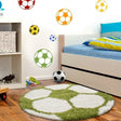 Round high-pile floor rug - Fun Green