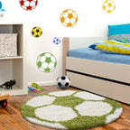 Round high-pile floor rug - Fun Green