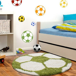 Round high-pile floor rug - Fun Green
