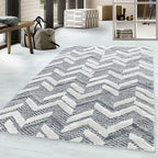 Scandinavian floor rug - Pitea Panel Grey/Cream