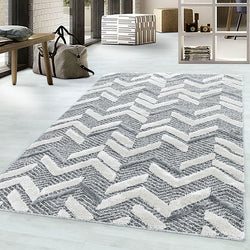 Scandinavian floor rug - Pitea Panel Grey/Cream