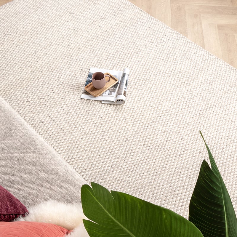 Wool Rug - Brilliant Cream/White