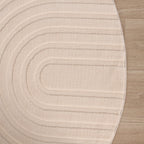 Round Scandinavian Rug - Charm Curves Beige