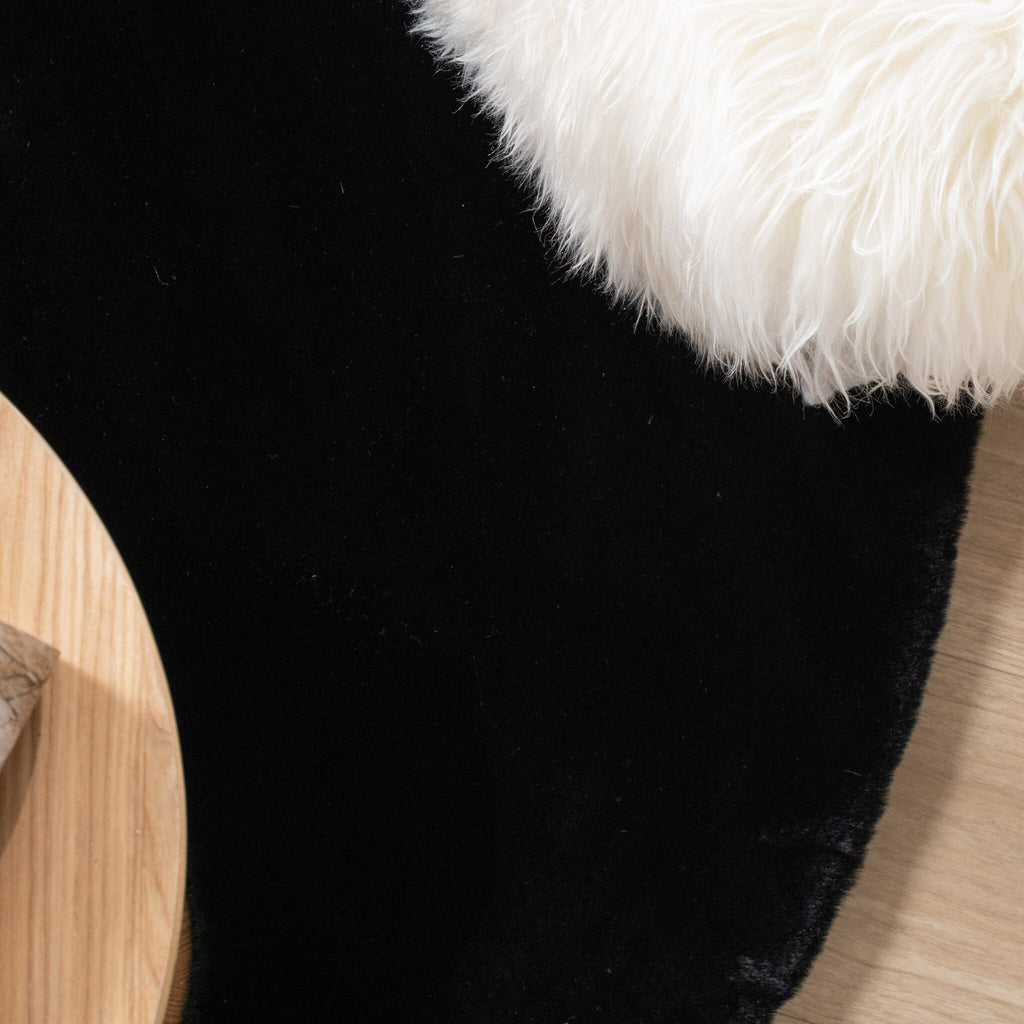 Round High Pile Rug - Comfy Supreme Black