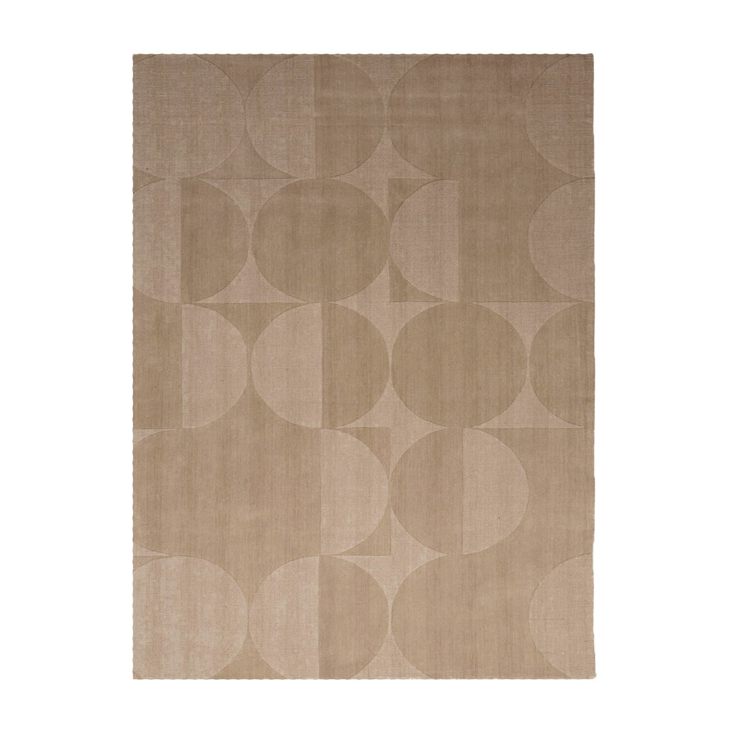 Wool Rug - Giselle Circles Beige