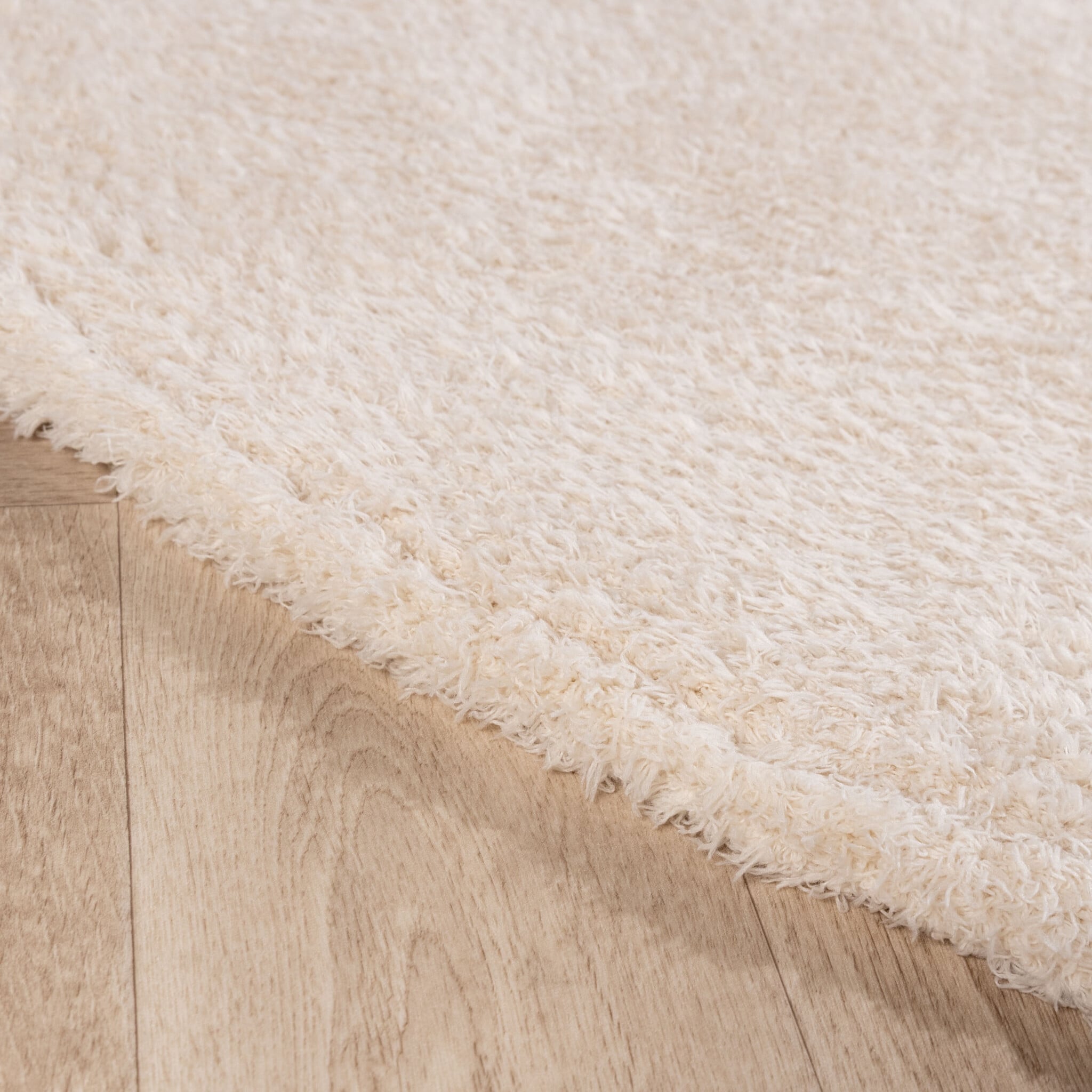 Soft round rug - Teddy Cream