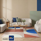 Geometric Rug – Swing Shapes Blue/Pink