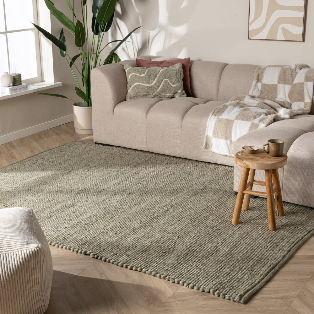 Wool Rug - Feline Olive Green/Blended