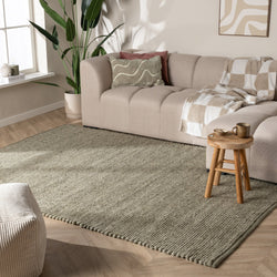 Wool Rug - Feline Olive Green/Blended