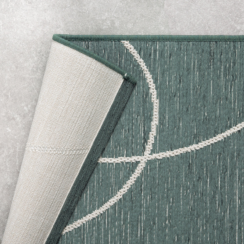 Modern Outdoor Rug - Porto Lines Dark Green