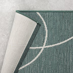 Modern Outdoor Rug - Porto Lines Dark Green