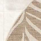 Round Jute Outdoor Rug - Nomad Leaves Cream