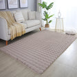 Soft high-pile floor rug - Ambrey 3D Beige