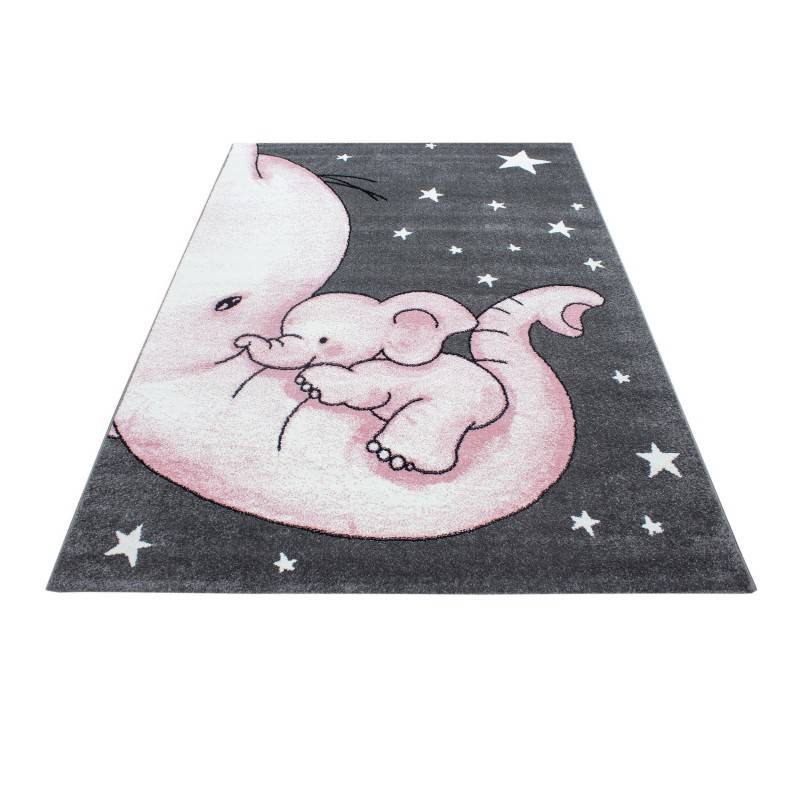 Children's floor rug - Anna Elephant Pink