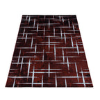 Modern Floor Rug - Streaky Scratch Red/White