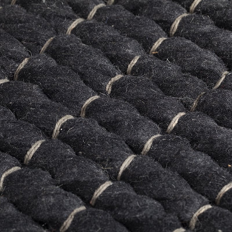 Wool floor rug - Louise Black