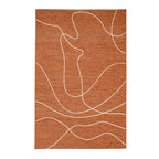 Modern Outdoor Rug - Porto Lines Terracotta