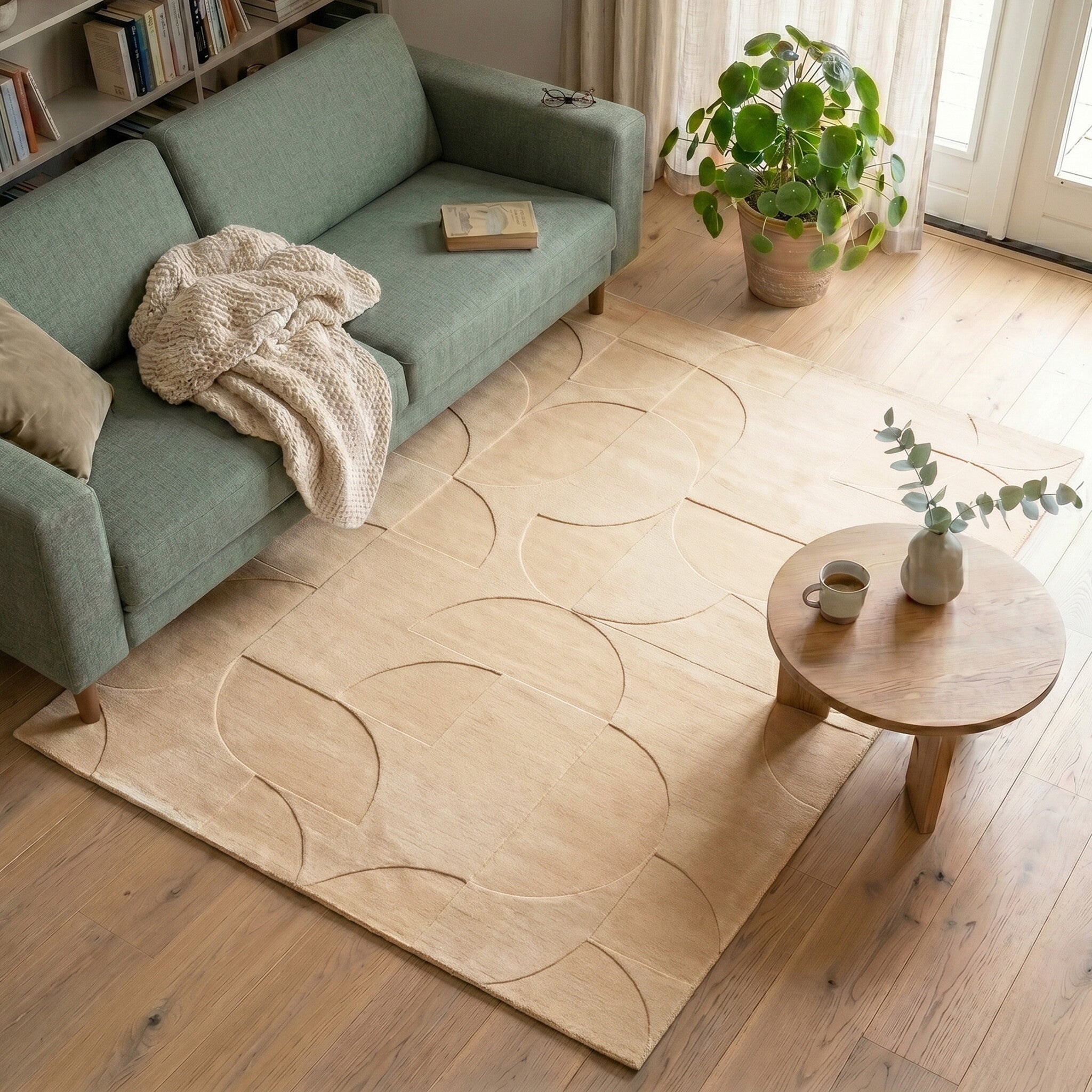 Scandinavian Rug - Charm Circles Beige