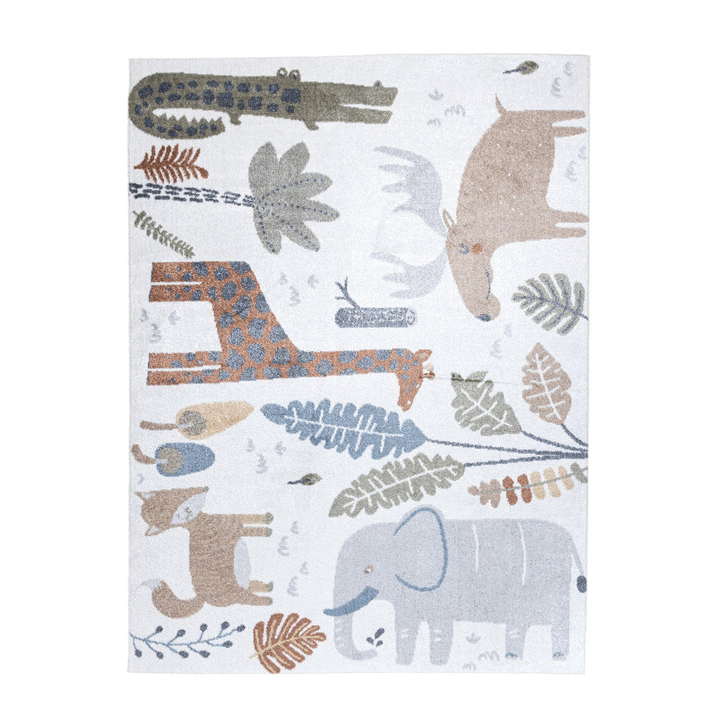 Washable Kids Rug - Mace Animals Cream