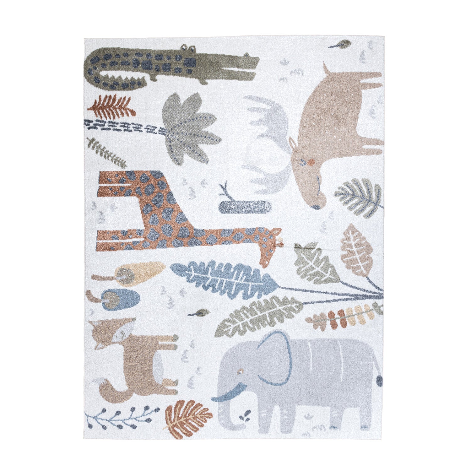 Washable Kids Rug - Mace Animals Cream