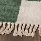 Checkerboard Rug - Blox Fringe Green