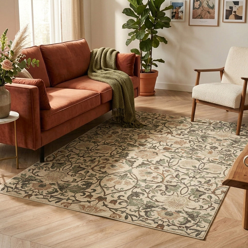 Floral rug - Rosie Cream