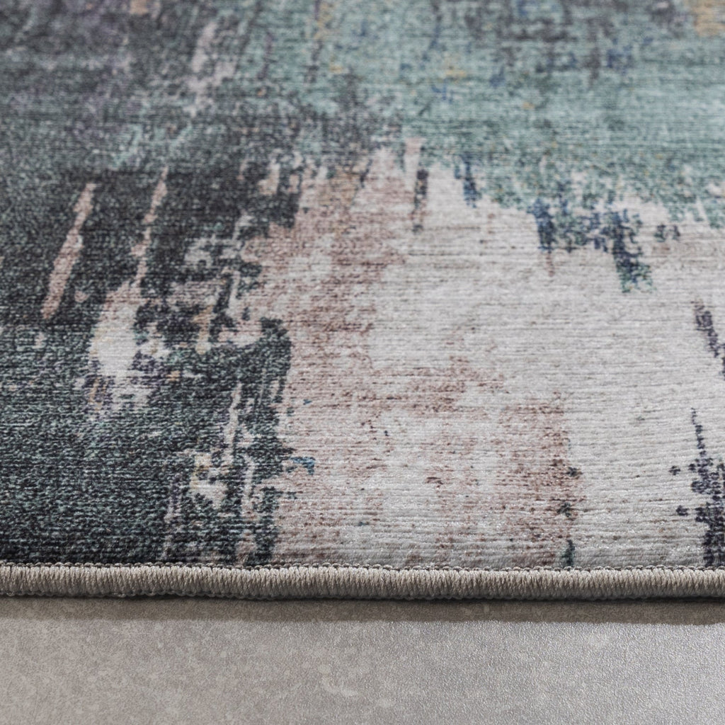 Washable Runner - Domingo Grunge Green/Cream