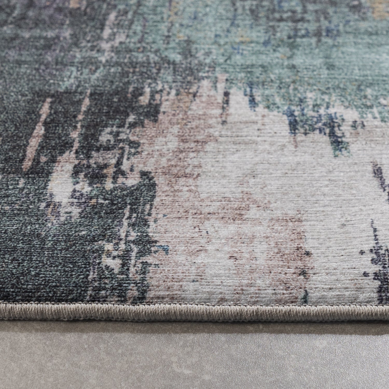 Washable Runner - Domingo Grunge Green/Cream