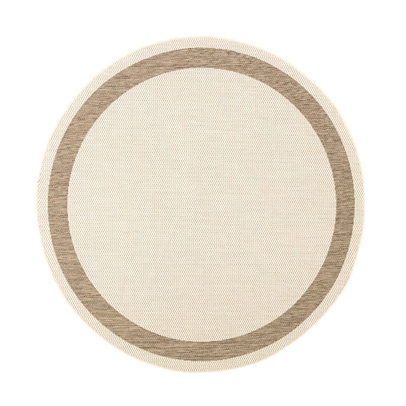 Round Jute Outdoor Rug - Nomad Edge Cream