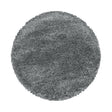 Round high-pile floor rug - Fuzzy Grey