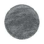 Round high-pile floor rug - Fuzzy Grey