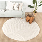 Round Scandinavian Rug - Lova Arches Cream