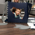 Foam puzzle mat XL - Lio Forest Dark Blue/White