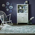 Wool Floor Rug - Wallo Yasmin Ivory/Blue