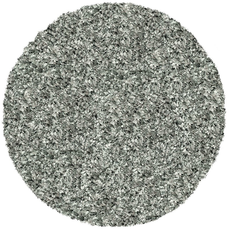 Round High pile floor rug - Twilight Silver 9999