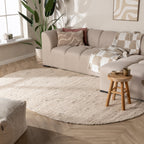 Oval Wool Rug - Feline White/Blended
