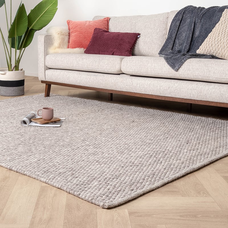 Wool Rug - Brilliant Light Grey