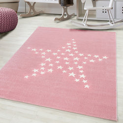 Kids floor rug - Bambi Star Pink