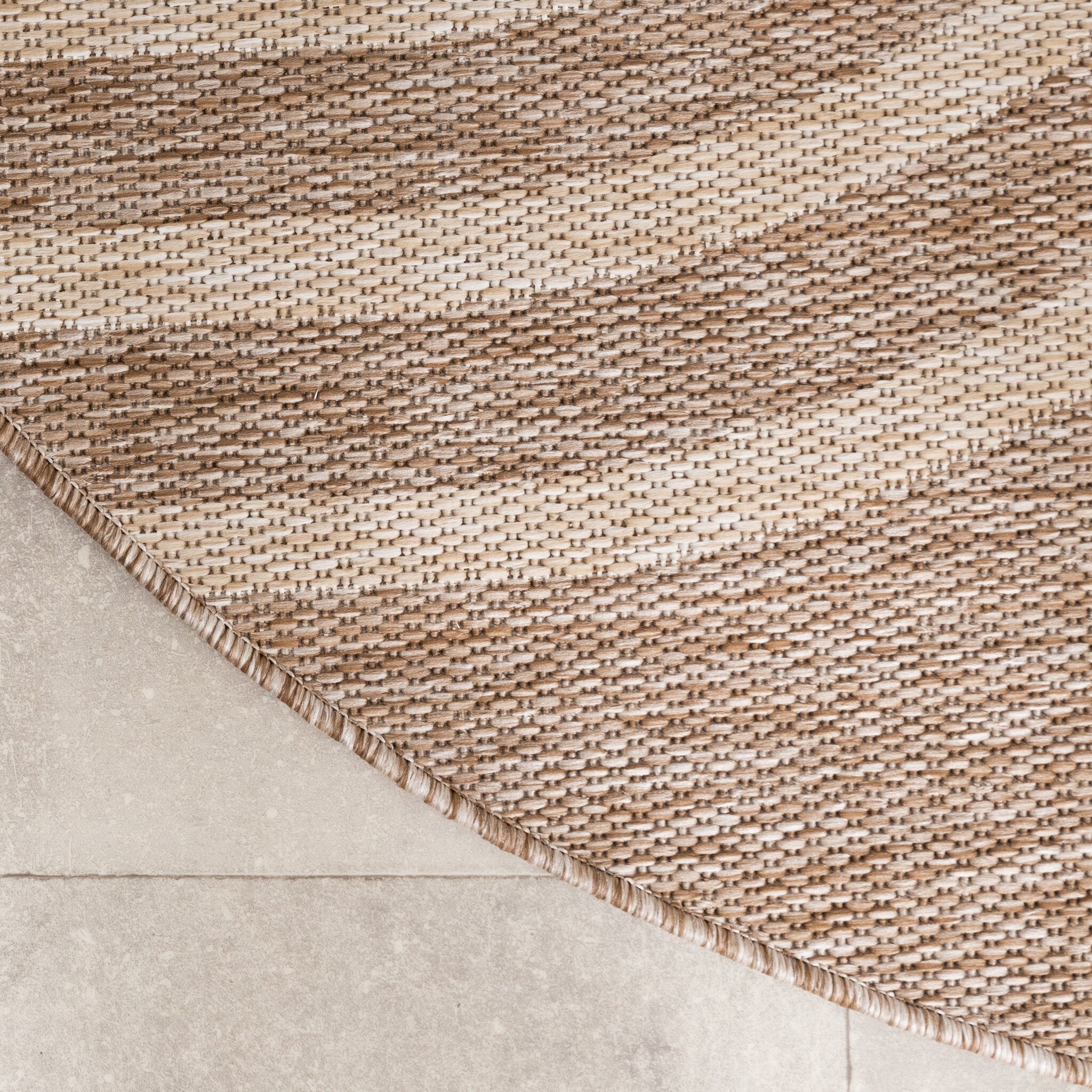Round Indoor Outdoor Rug - Sierra Arches Beige/Cream