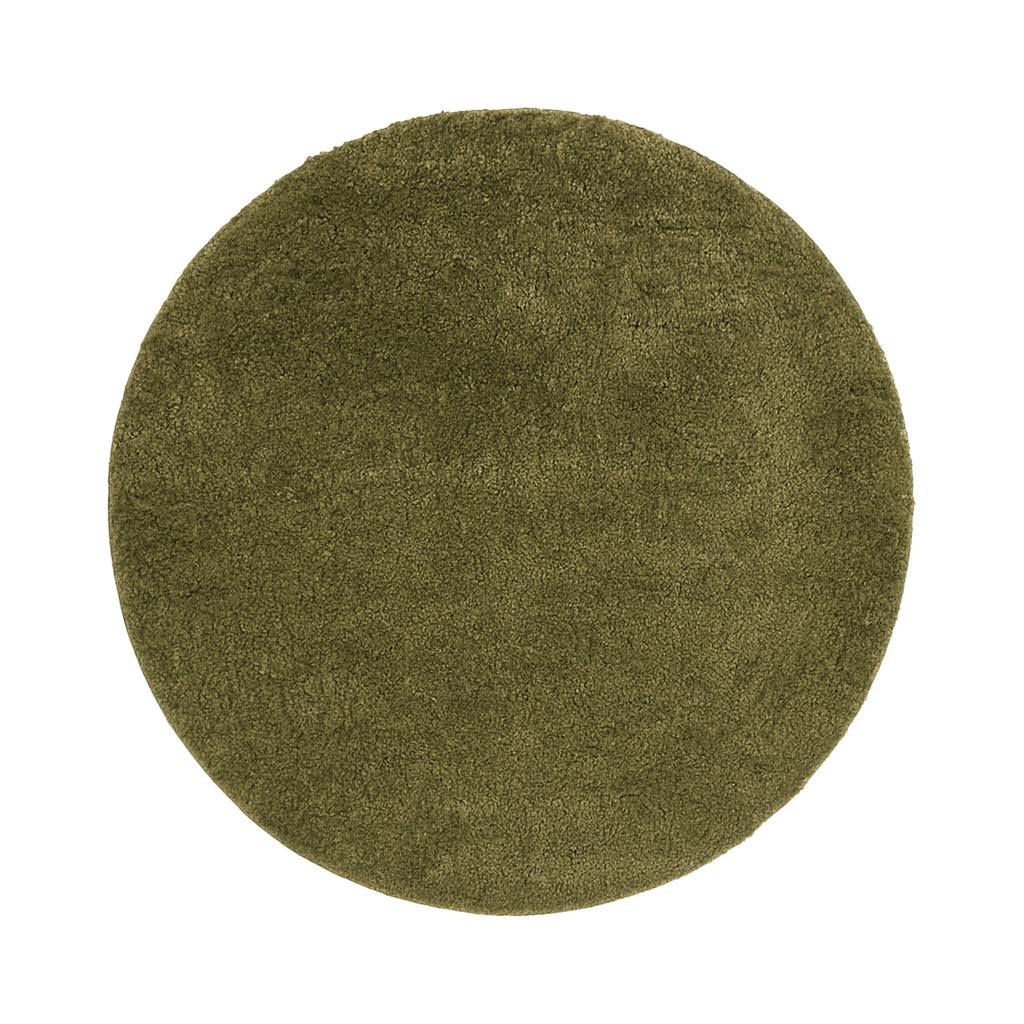 Round High-Pile Rug – Wish Green